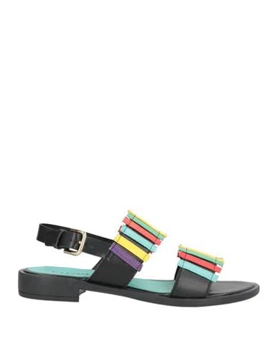 Cafènoir Woman Sandals Black Size 7 Leather