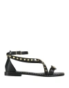 Cafènoir Woman Sandals Black Size 7 Leather In Black
