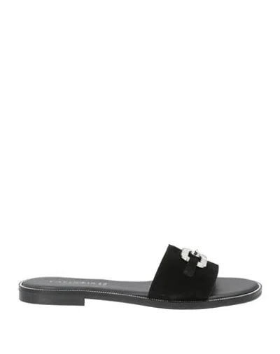Cafènoir Woman Sandals Black Size 9 Leather