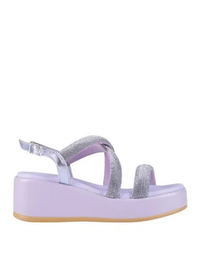 Cafènoir Woman Sandals Lilac Size 8 Synthetisches Material In Purple