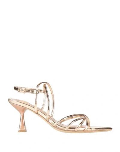 Cafènoir Woman Sandals Rose Gold Size 8 Textile Fibers