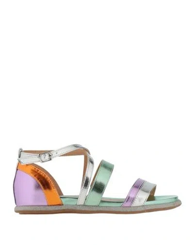Cafènoir Woman Sandals Silver Size 7 Synthetisches Material In Multi