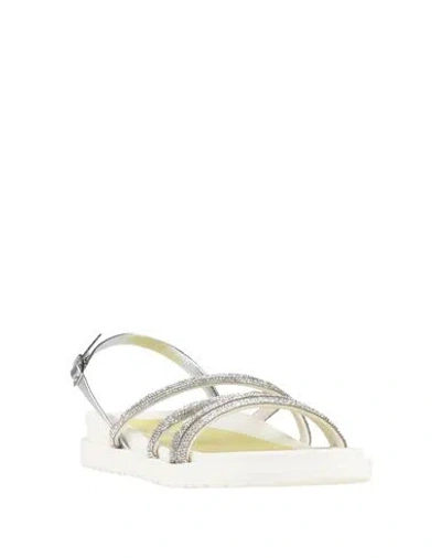 Cafènoir Woman Sandals Silver Size 7 Textile Fibers