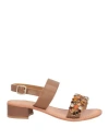 Cafènoir Woman Sandals Tan Size 6 Soft Leather In Brown