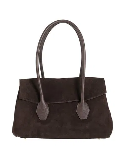 Cafènoir Woman Shoulder Bag Dark Brown Size - Leather