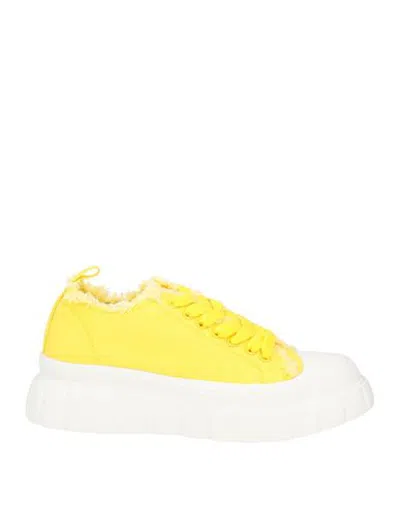 Cafènoir Woman Sneakers Yellow Size 9 Textile Fibers