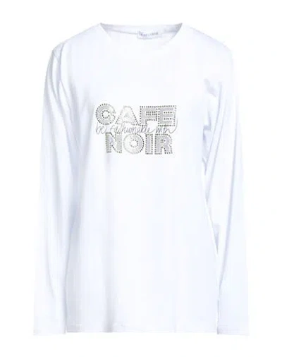 Cafènoir Woman T-shirt White Size L Cotton, Elastane