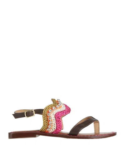 Cafènoir Toe Strap Sandals In Brown
