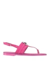 Cafènoir Woman Thong Sandal Fuchsia Size 8 Leather In Pink