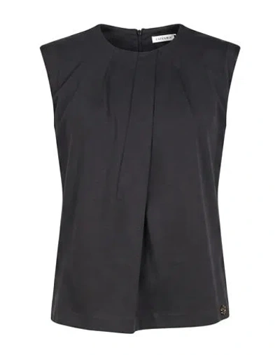 Cafènoir Woman Top Charcoal Size Xl Viscose, Nylon, Elastane In Black