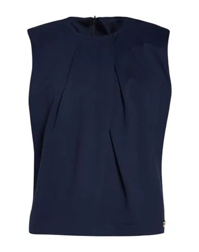 Cafènoir Woman Top Navy Size Xl Viscose, Nylon, Elastane In Blue