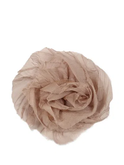Caffe' D'orzo Kids' Floral-appliqué Hair Clip In Brown
