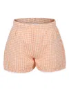 Caffe' D'orzo Orange Short For Girl With Vichy Print In Orange