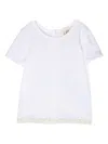 Caffe' D'orzo Lace-detail Cotton T-shirt In Weiss