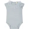 CAFFE' D'ORZO LIGHT BLUE BODY SUIT FOR BABY GIRL WITH TULLE