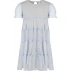 CAFFE' D'ORZO LIGHT BLUE DRESS FOR GIRL WITH EMBROIDERY