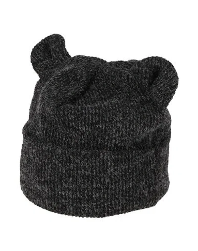 Caffe' D'orzo Babies' Caffé D'orzo Newborn Girl Hat Black Size 0 Polyester, Viscose, Elastane