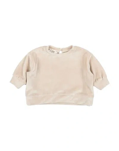 Caffe' D'orzo Babies' Caffé D'orzo Newborn Girl Sweatshirt Beige Size 3 Polyester, Elastane In Neutral