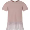 CAFFE' D'ORZO PINK T-SHIRT SUIT FOR GIRL WITH TULLE