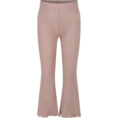 Caffe' D'orzo Kids' Pink Trousers For Girl With Lurex