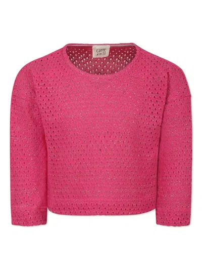 CAFFE' D'ORZO POINTELLE-KNIT TOP