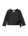 Caffe' D'orzo Babies' Caffé D'orzo Toddler Girl Cardigan Lead Size 4 Polyester, Viscose, Elastane, Nylon In Grey