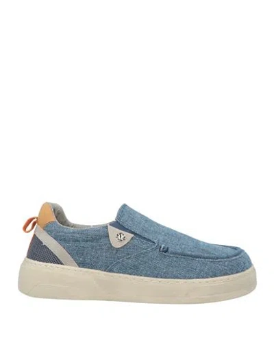 Cafènoir Jeans Man Sneakers Blue Size 9 Textile Fibers