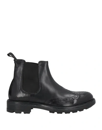 Cafènoir Man Ankle Boots Black Size 12 Leather