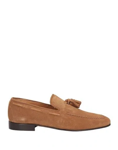 Cafènoir Man Loafers Camel Size 9 Leather In Beige