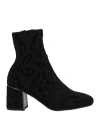 Cafènoir Woman Ankle Boots Black Size 8 Textile Fibers