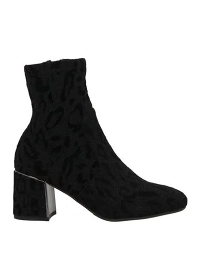 Cafènoir Woman Ankle Boots Black Size 8 Textile Fibers
