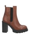 Cafènoir Woman Ankle Boots Brown Size 8 Leather