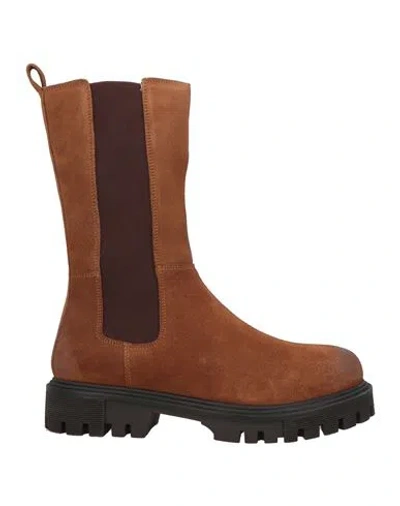 Cafènoir Woman Ankle Boots Brown Size 8 Leather