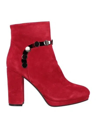 Cafènoir Woman Ankle Boots Red Size 8 Leather