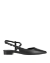 Cafènoir Woman Ballet Flats Black Size 8 Leather In Black