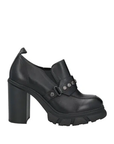 Cafènoir Woman Loafers Black Size 8 Leather