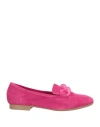 Cafènoir Woman Loafers Fuchsia Size 7 Leather In Pink