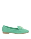 Cafènoir Woman Loafers Light Green Size 9 Leather