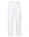 Cafènoir Woman Pants White Size 10 Viscose, Linen