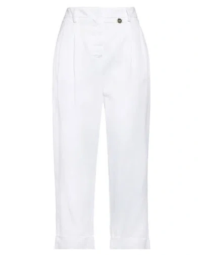 Cafènoir Woman Pants White Size 10 Viscose, Linen