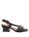 Cafènoir Woman Sandals Black Size 6 Textile Fibers