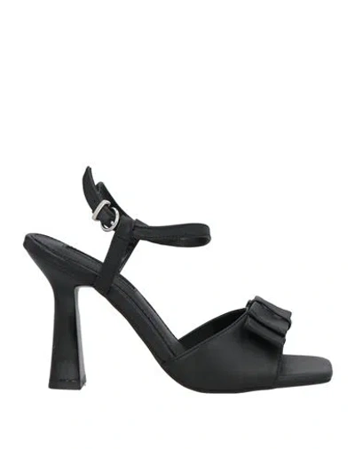 Cafènoir Woman Sandals Black Size 7 Leather