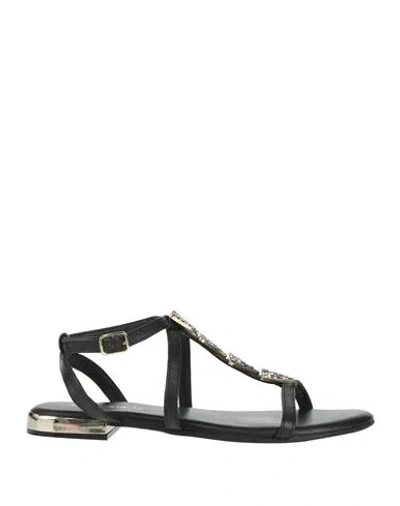 Cafènoir Woman Sandals Black Size 8 Leather
