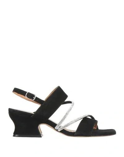 Cafènoir Woman Sandals Black Size 8 Leather