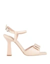 Cafènoir Woman Sandals Blush Size 8 Leather In Pink