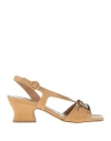 Cafènoir Woman Sandals Tan Size 10 Textile Fibers In Brown