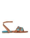 Cafènoir Woman Thong Sandal Tan Size 8 Leather In Brown