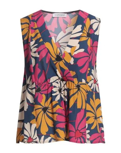 Cafènoir Woman Top Midnight Blue Size M Viscose