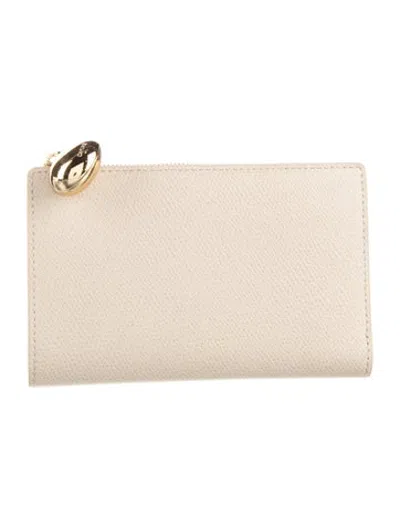 Pre-owned Cafuné Leather Bifold Wallet In Neutrals