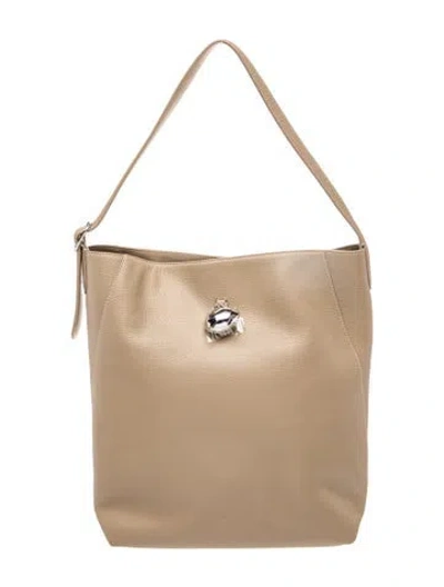 Pre-owned Cafuné Leather Bucket Bag In Neutral